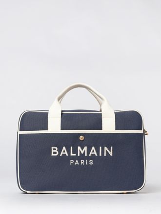 Balmain Diaper bag in canvas di cotone con logo ricamato