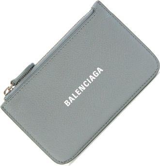 Balenciaga Light Gray Leather Coin Purse/Coin Case (Pre-Owned)