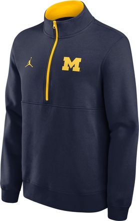 Nike Jordan Mens Michigan Primetime Primary Logo Jordan Brand College 1/2-Zip Crew in Blue | 0JJWCNAMMWN-G24