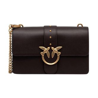 Pinko Love One Classic Crossbody Bag - Dames - Schoudertassen - Bruin - ONE Size - Leer - Tassen