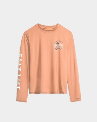 Salt Life Paradise Awaits Performance Long Sleeve Tee in Peach Tree Heather at Nordstrom, Size X-Large
