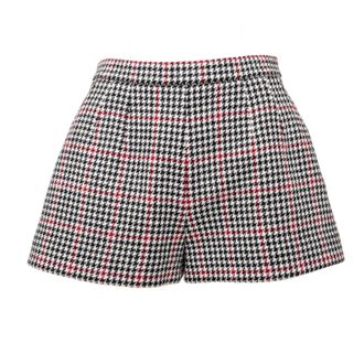 Valentino Rode Valentino Houndstooth Patroon Shorts - 10s