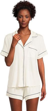 Eberjey Gisele Relaxed Short PJ Set Womens Pajama Sets Pure Ivory : LG, Spandex/Modal