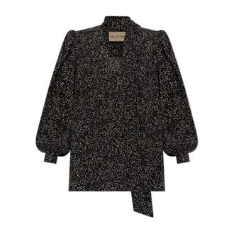 Valentino Garavani Dames, Blouses & Shirts, Zwart, Maat: 2XS Zijde