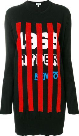Kenzo Hyper print knitted dress - women - Cotton - S - Black