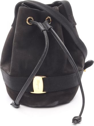 Ferragamo Vara Suede Shoulder Bag (Pre-Owned)