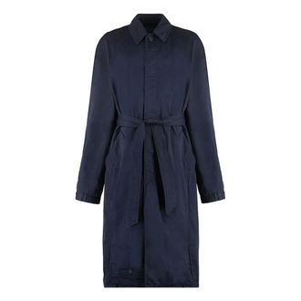 Balenciaga Belted Coats, female, Blue, Size: XS Trench