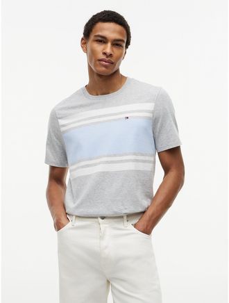 Tommy Hilfiger Mens Block Stripe T-Shirt - Grey - XXXL