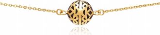Georgina Jewelry Womens Signature Flower Sphere Onyx Ball Necklace In Black