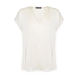 Elena Miro Dames, Blouses & Shirts, Wit, Maat: XL Satijn