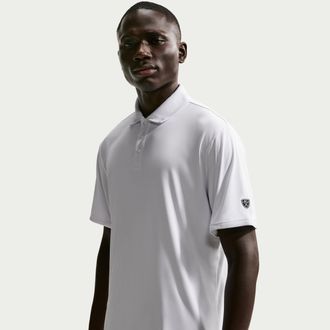 Nike Mens Par Dri-FIT Sleeve Logo Golf Polo in Blue | IQ7023-486