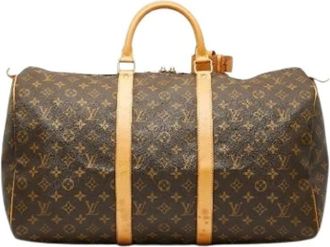 Louis Vuitton Pre-owned Weekend Bags, female, Brown, Size: ONE SIZE Pre-owned Canvas Weekend Bag