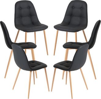 Regalos Miguel Regalos Miguel - Packs Sillas Comedor - Pack 6 Sillas Plazi - Negro