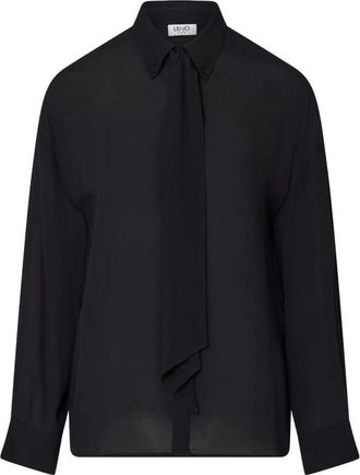 Liu Jo Camisa con cuello de lazo - Blouses & Shirts - Mujer - Negro - XL