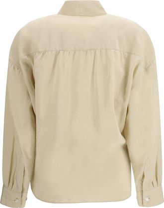 Christophe Lemaire Womens Draped Shirt Oat Milk Silk; Polyamide