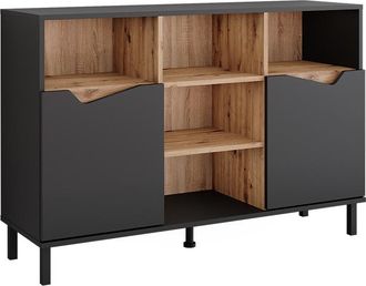 Vicco Aparador Marelle, Antracita/artisan, 120 X 81.3 Cm Con 2 Puertas, Vicco