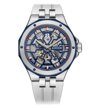 Edox Delfin Mecano Automatic Blue Dial Mens Watch 85303 357BUCAB BUIRB