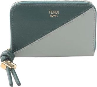 Fendi Pre-owned Wallets, female, Multicolor, Size: ONE SIZE Pre-owned FF Diamond Leather Zip Around Wallet