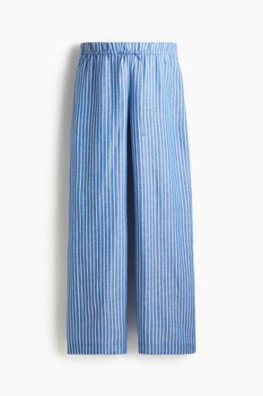 H&M MAMA Before & After Hose aus Leinenmix - Blau/Gestreift