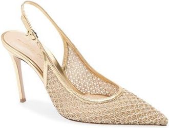 Gianvito Rossi Pointy Toe Slingback Sandal in Mekong at Nordstrom, Size 10.5Us
