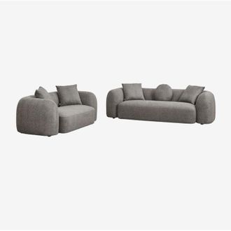 Sklum Set da salotto con divano modulare a 3 posti e divano a 2 posti in ciniglia Coco SKLUM
