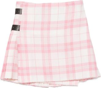 Vivienne Westwood Wrap Style Mini Skirt with Plaid Pattern and Buckle Straps