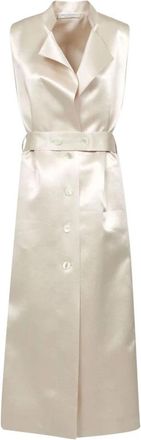 Philosophy di Lorenzo Serafini Duchesse Ivory Sleeveless Blazer - Dames - Gillet - Beige - S - Kostuums