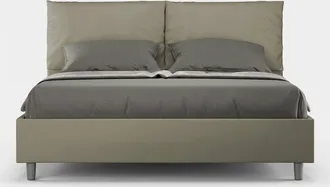 Les Tendances Cama Doble Container 160x200 Cabecero Con Cojines Antea M1 - Marr&oacute;n