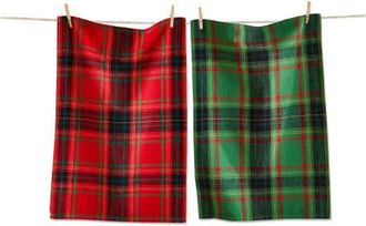 Tag Holiday Plaid Dishtowel Set of 2 Multi Cotton Christmas in Red at Nordstrom