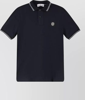 Stone Island slim-fit cotton piqu&eacute; short-sleeve polo shirt