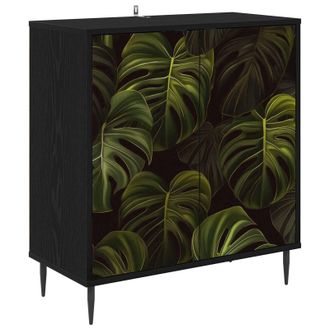 vidaXL Aparador Elburg Roble Negro 69 X 33 X 76 Cm Vidaxl