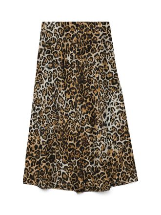 Vero Moda Maxirock VERO MODA VMJOSIE VOLUME ANKLE SKIRT WVN GA, Damen, Gr. XL, silber lining aop:bella, Web, Obermaterial: 83% Viskose, 17% Nylon, bedruckt, wad
