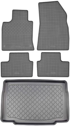 OEM Renault Clio V Hatchback (5 Puertas) Desde Septiembre De 2019. Juego: Alfombrillas De Goma Para Coche + Alfombrilla Para Maletero