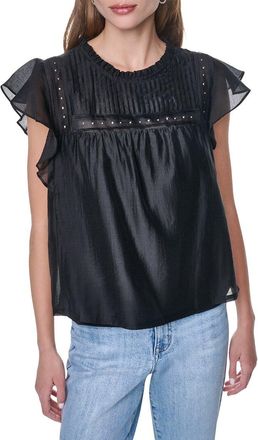 DKNY Dkny Pleated Studded Top