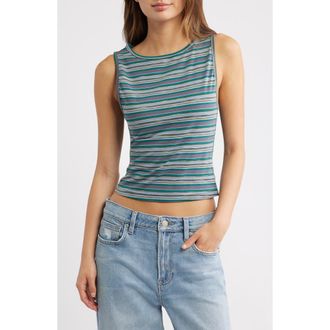 PacSun Faith Striped Tank in Green Stripe at Nordstrom, Size Xx-Small