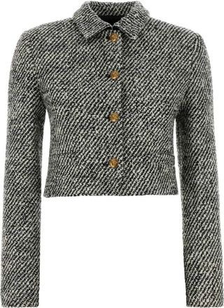 Versace Blus&oacute;n Corto de Lana Boucl&eacute; - Jackets - Mujer - Negro - S