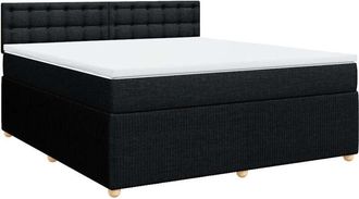 vidaXL Vidaxl - Cama Box Spring Con Colch&oacute;n Tela Negro 180x200 Cm