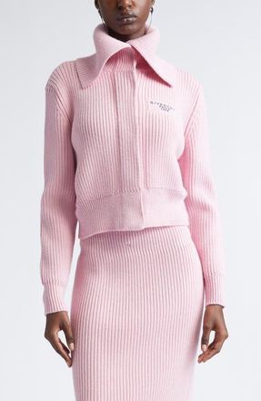 Givenchy Big Collar Wool & Alpaca Blend Cardigan in Light Pink at Nordstrom, Size X-Small
