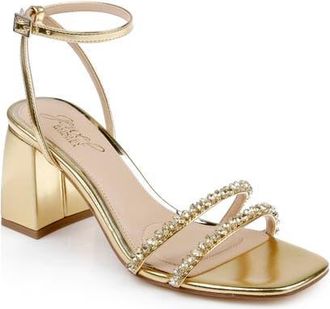 Badgley Mischka Nella Ankle Strap Sandal in Gold Metallic at Nordstrom, Size 8.5