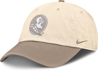 Nike Florida State Natural Club Nike Mens College Adjustable Hat in Brown | NC010DTUFTN-M4T