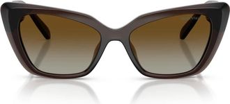 Swarovski Cat-eye Zonnebril - Dames - Zonnebrillen - Bruin - 54 MM - Nylon - Accessoires