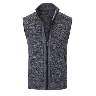 Generic Mens Gilet V-Neck Sleeveless Jumper Vest Mens Sleeveless V Neck Plain Sweater Vest Classic Knitwear Pullover Sports Wear Sweater Top