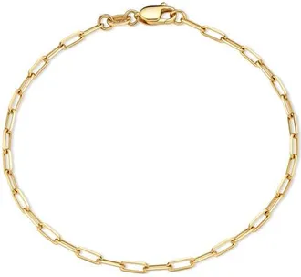 Devata Paperclip Chain Bracelet in 14K Gold, 2.2mm in Yellow Gold at Nordstrom, Size 6.5