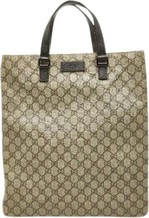 Gucci Pre-owned Tote Bags, female, Beige, Size: ONE SIZE Pre-owned GG Supreme PVC Tote Bag