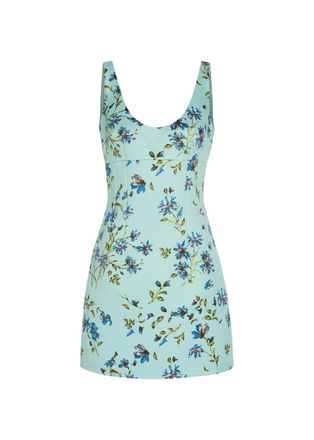 Emilia Wickstead Einna Floral-print Faille Mini Dress - Blue - 10 (UK10 / S)