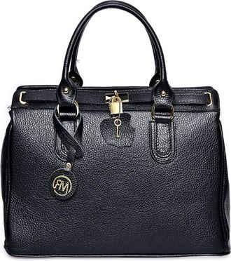 Roberta M Zwart Rundleer Tas