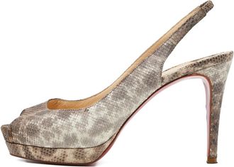 Christian Louboutin snakeskin slingback pumps - Brown