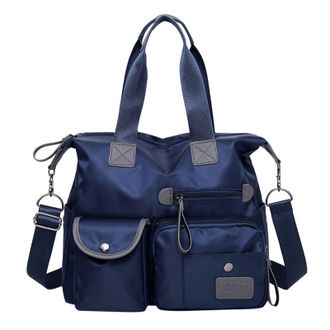 Generic Large Utility Tote Handbag For Women Nylon Crossbody Bag Shoulder Handbag Laundry Tote (Blue, One Size)
