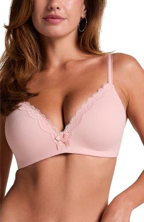 Hunkem&ouml;ller Lola Padded Non-Wired Bra in Silver Pink at Nordstrom, Size 38Dd