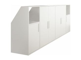 Vente-Unique Armario para techo abuhardillado con 6 puertas y 2 estantes - Blanco - ADEZIO